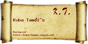 Kuba Tamás névjegykártya