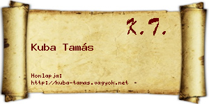 Kuba Tamás névjegykártya